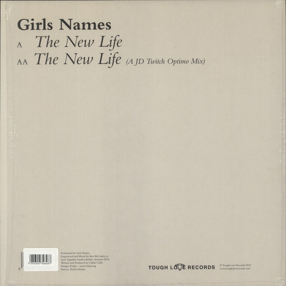 Girls Names The New Life - White Vinyl + Opened Shrink UK 12" vinyl single (12 inch record / Maxi-single) 5055300348487