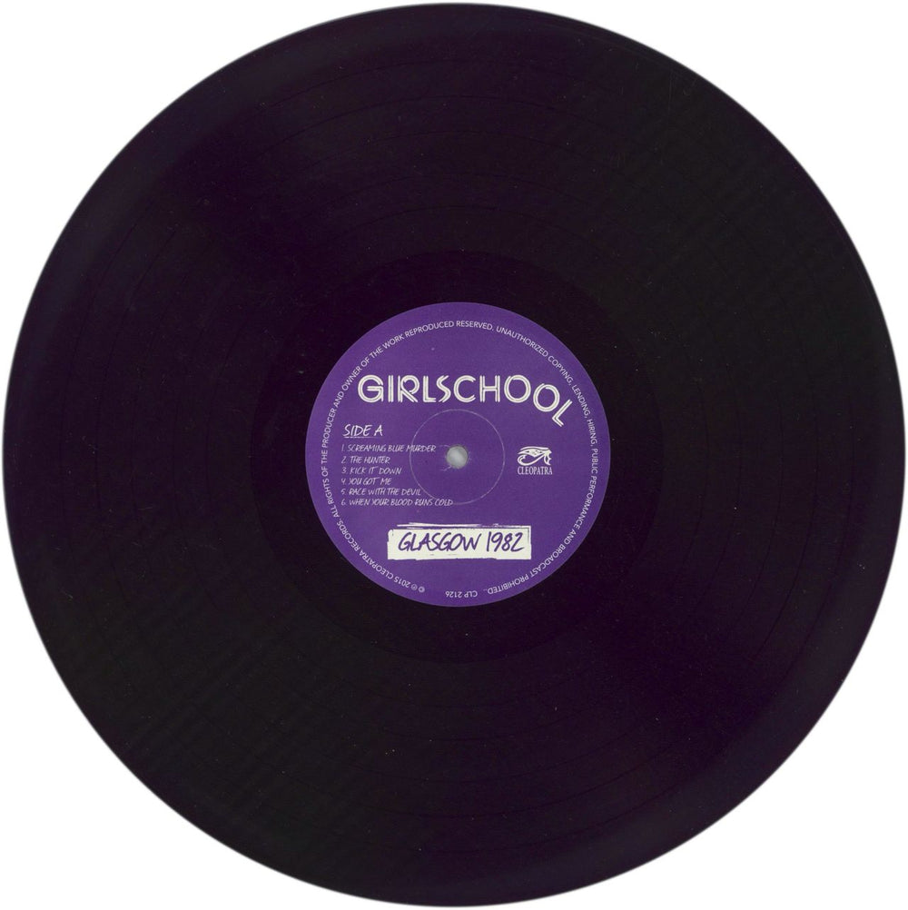 Girlschool Glasgow 1982 US vinyl LP album (LP record) GSCLPGL865958