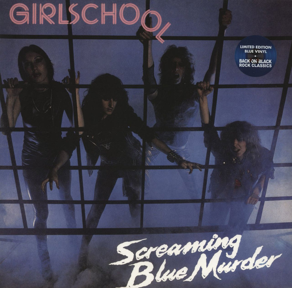 Girlschool Screaming Blue Murder - Blue Vinyl UK vinyl LP album (LP record) LETV194LP