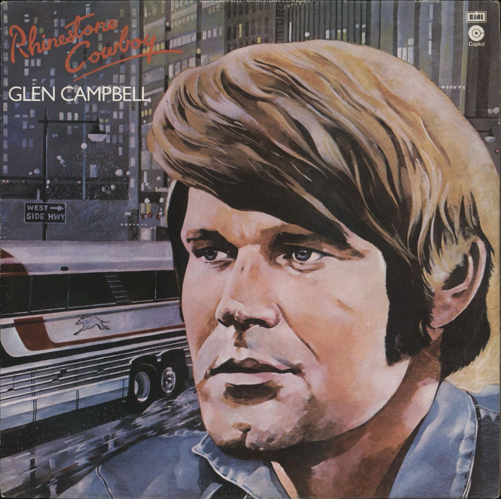 Glen Campbell Rhinestone Cowboy UK vinyl LP album (LP record) E-SW11430