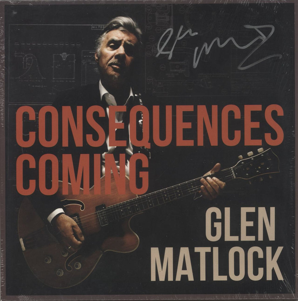 Glen Matlock Consequences Coming - Blue Vinyl - Autographed UK vinyl LP album (LP record) COOKLP890SV