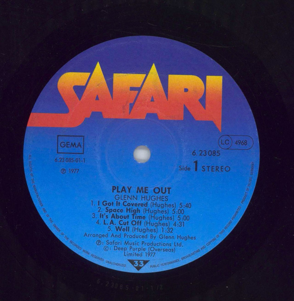 Glenn Hughes Play Me Out German vinyl LP album (LP record) GLHLPPL855337