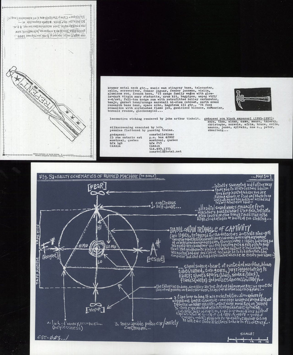 Godspeed You Black Emperor F-Sharp, A-Sharp, Infinity - 180gm Vinyl + Water Tower Sleeve Canadian vinyl LP album (LP record)