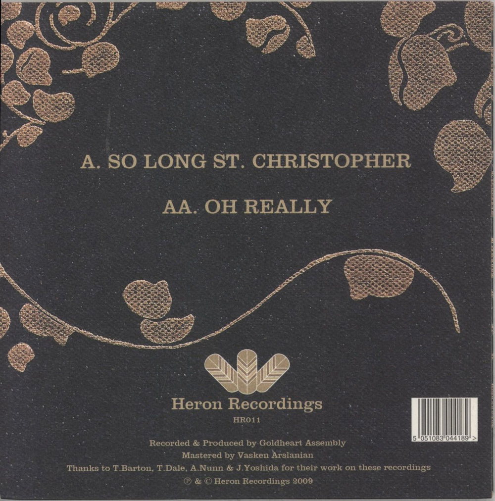 Goldheart Assembly So Long St. Christopher UK 7" vinyl single (7 inch record / 45) 5051083044189