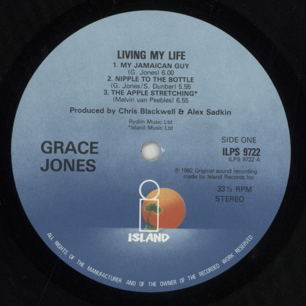 Grace Jones Living My Life UK vinyl LP album (LP record) GJOLPLI220382