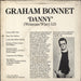 Graham Bonnet Danny UK Promo 7" vinyl single (7 inch record / 45)