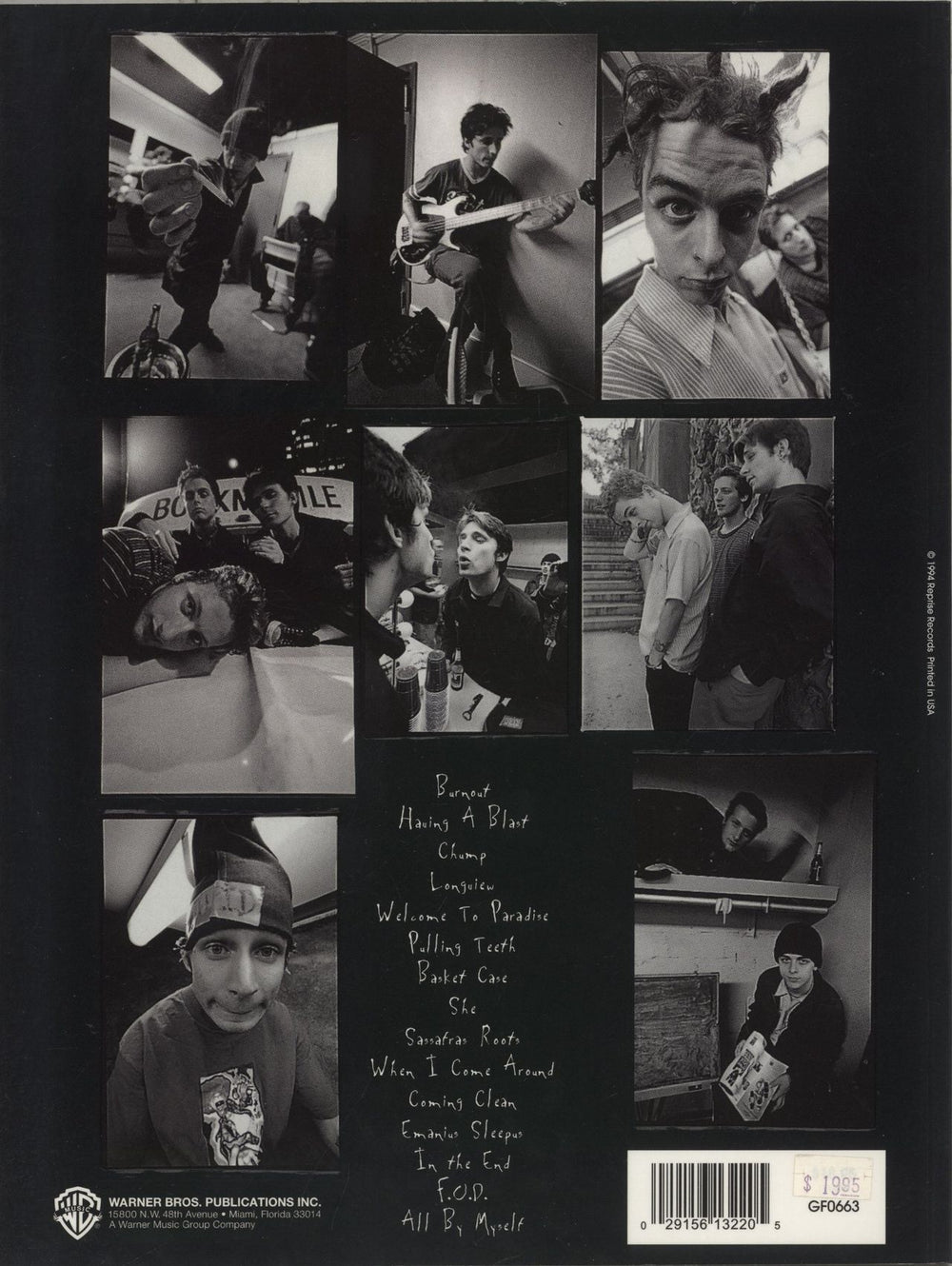 Green Day Dookie Songbook US book 029156132205