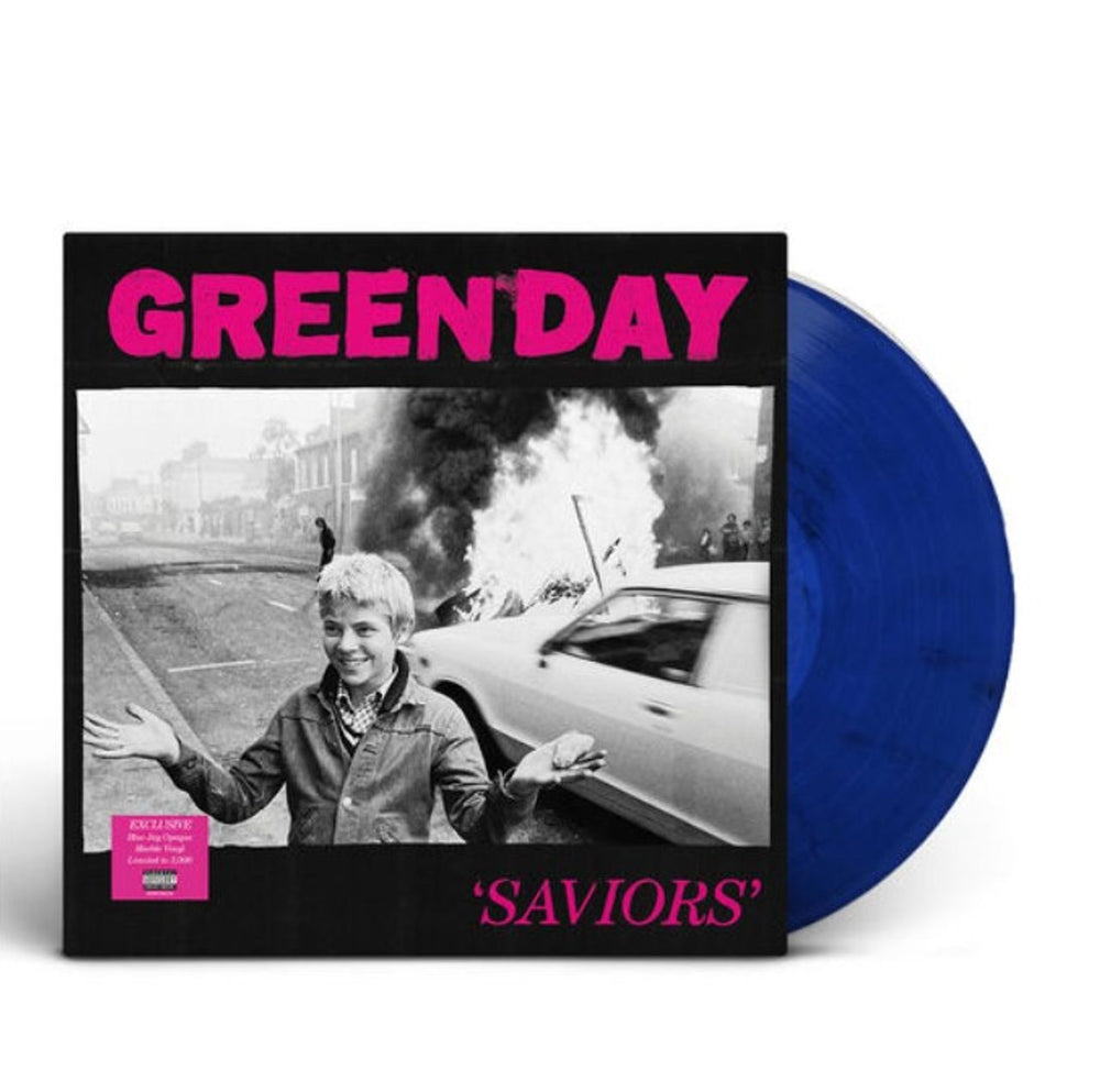 Green Day Saviors - Blue Jay Opaque Vinyl - Sealed UK vinyl LP album (LP record) 093624870692