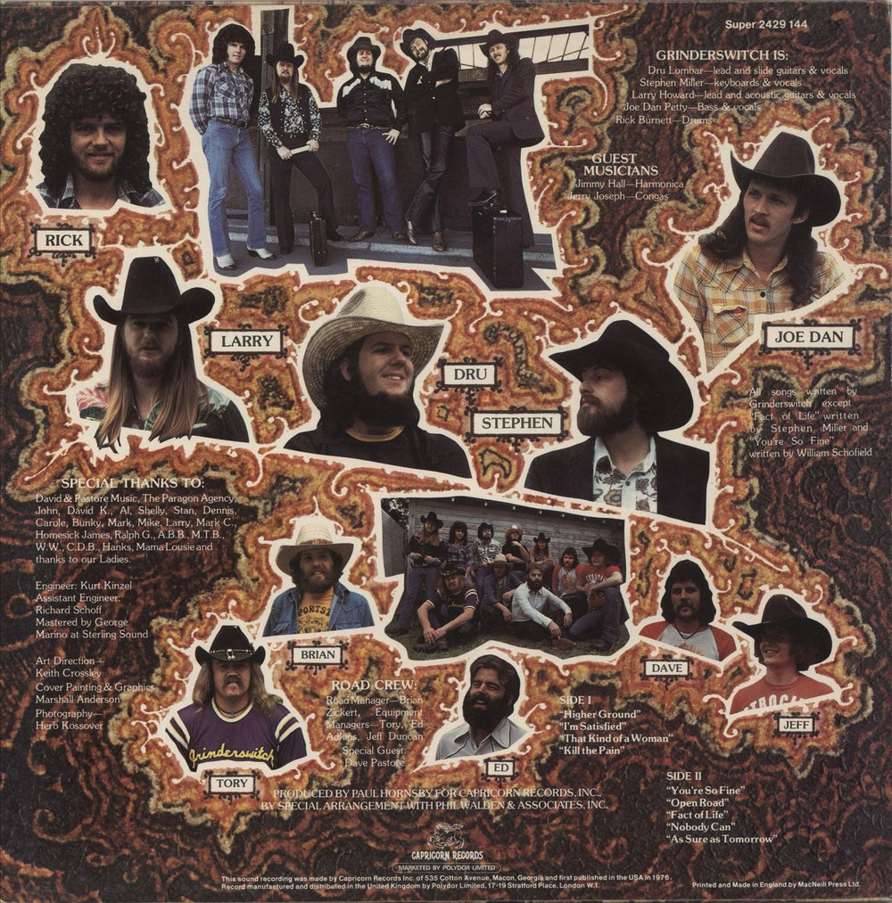 Grinderswitch Pullin' Together UK vinyl LP album (LP record)