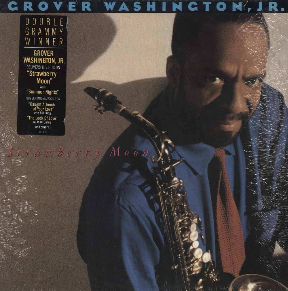 Grover Washington Strawberry Moon - stickered shrink US vinyl LP album (LP record) FC40510