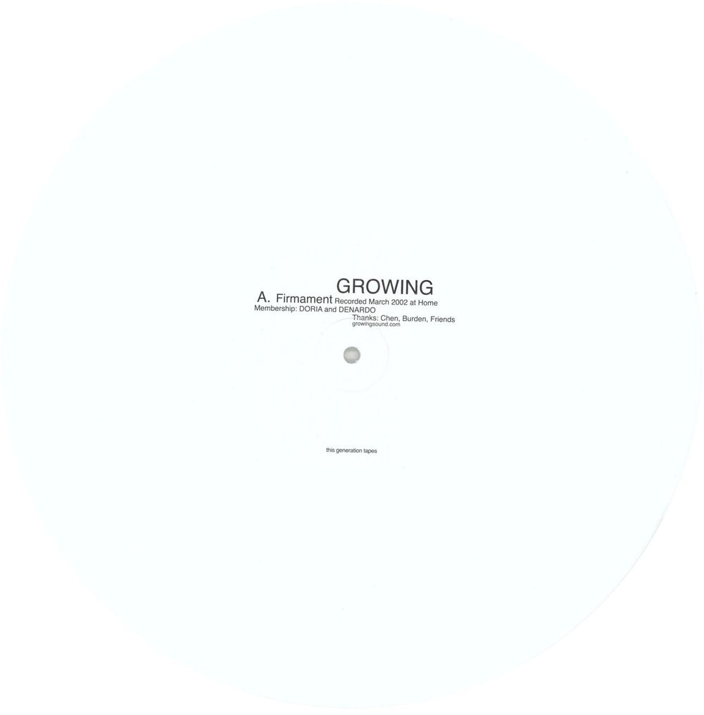 Growing Growing / M. Evan Burden - White Vinyl US vinyl LP album (LP record) 89OLPGR859735