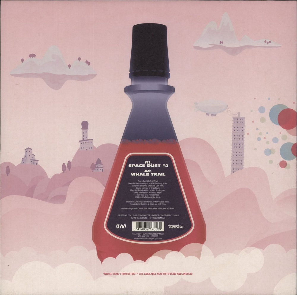 Gruff Rhys Space Dust #2 / Whale Trail UK 12" vinyl single (12 inch record / Maxi-single) 5414939170539