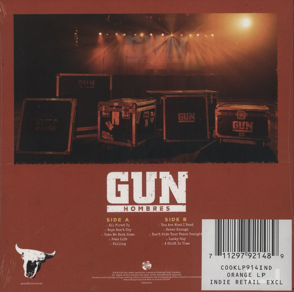 Gun (80s) Hombres - Orange Vinyl + Autographed Insert UK vinyl LP album (LP record) 711297921489