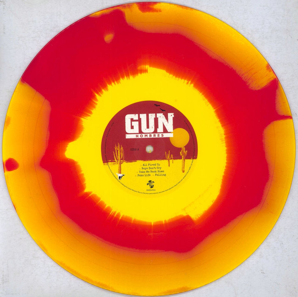 Gun (80s) Hombres - Yellow & Red Vinyl UK vinyl LP album (LP record) GUNLPHO838639