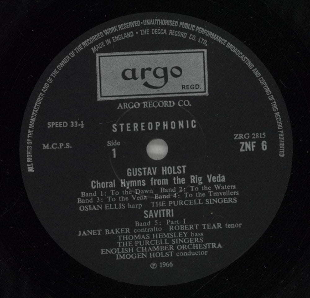 Gustav Holst Holst: Savitri And Choral Hymns UK vinyl LP album (LP record) GSVLPHO880445