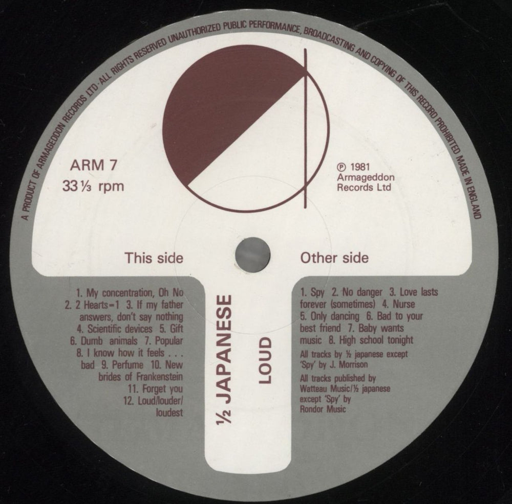 Half Japanese Loud UK vinyl LP album (LP record) H-JLPLO857469