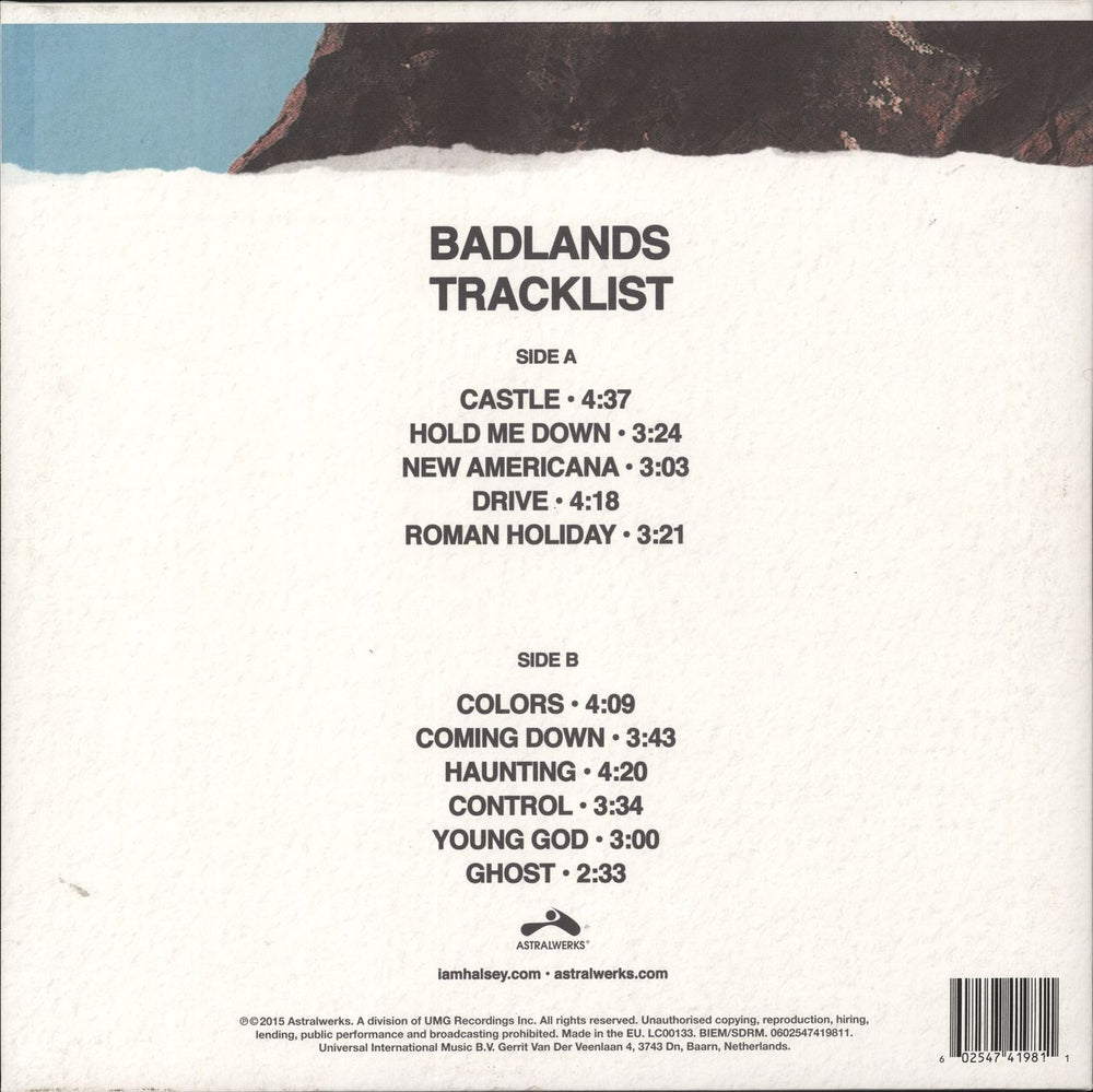 Halsey Badlands - Sky Blue Vinyl - Ex UK vinyl LP album (LP record) 602547419811