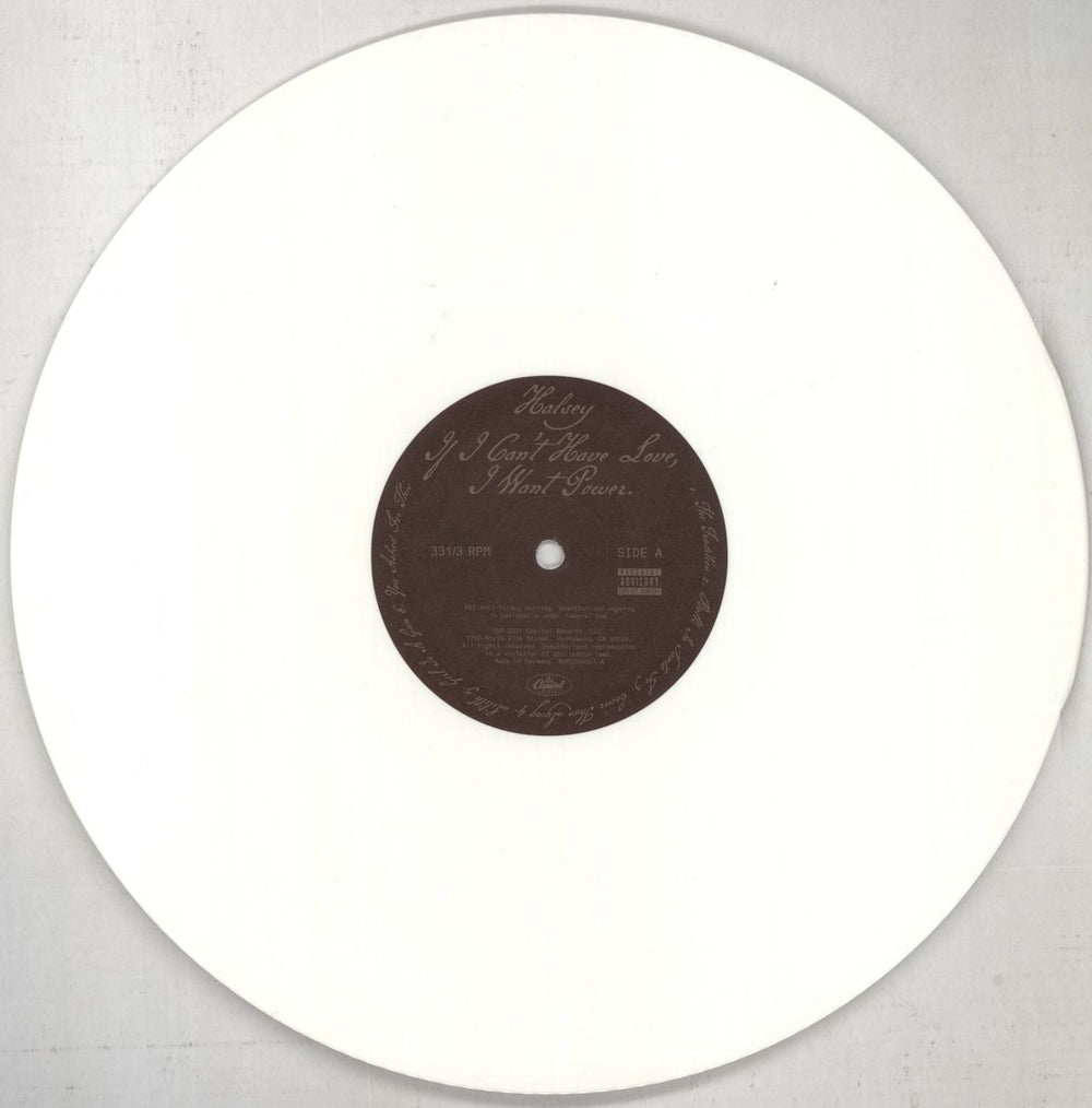 Halsey If I Can't Have Love, I Want Power - White Vinyl UK vinyl LP album (LP record) 0CLLPIF850296