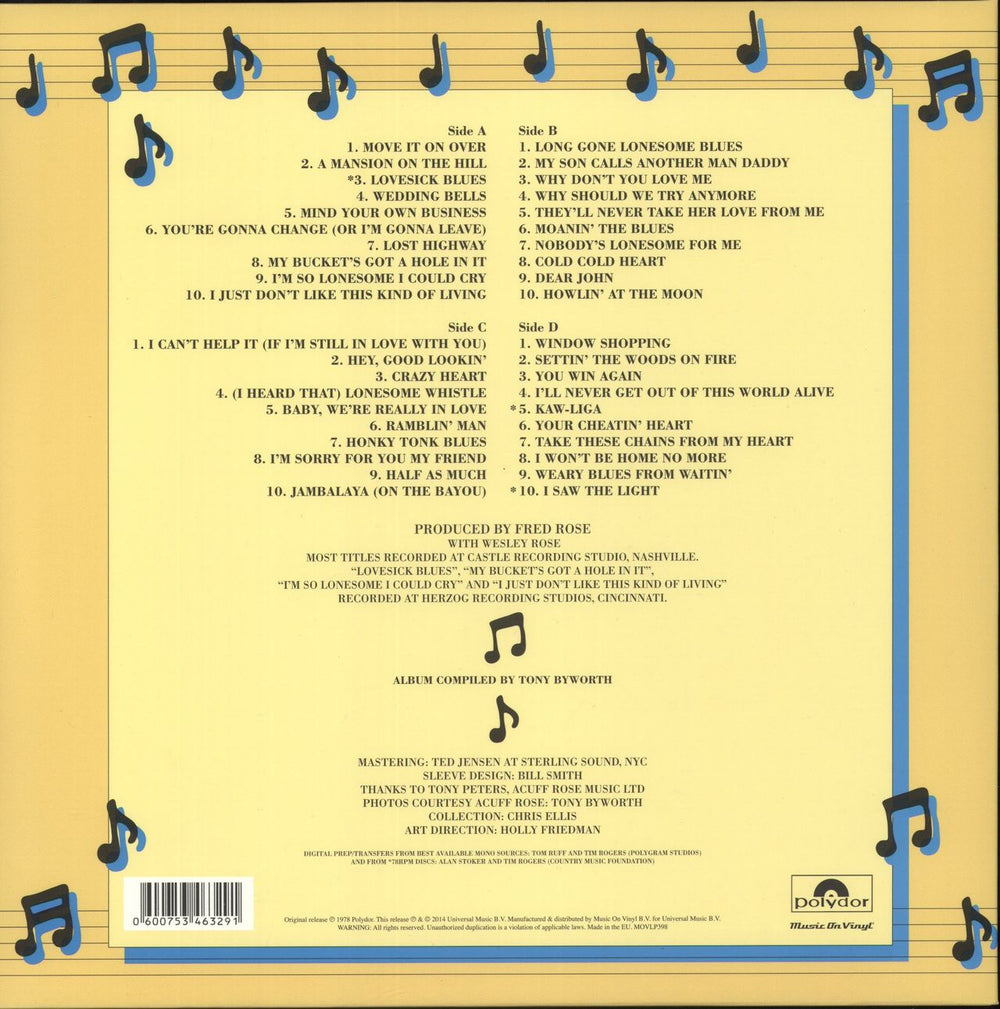 Hank Williams Hank Williams - 40 Greatest Hits - 180g UK 2-LP vinyl record set (Double LP Album) 600753463291