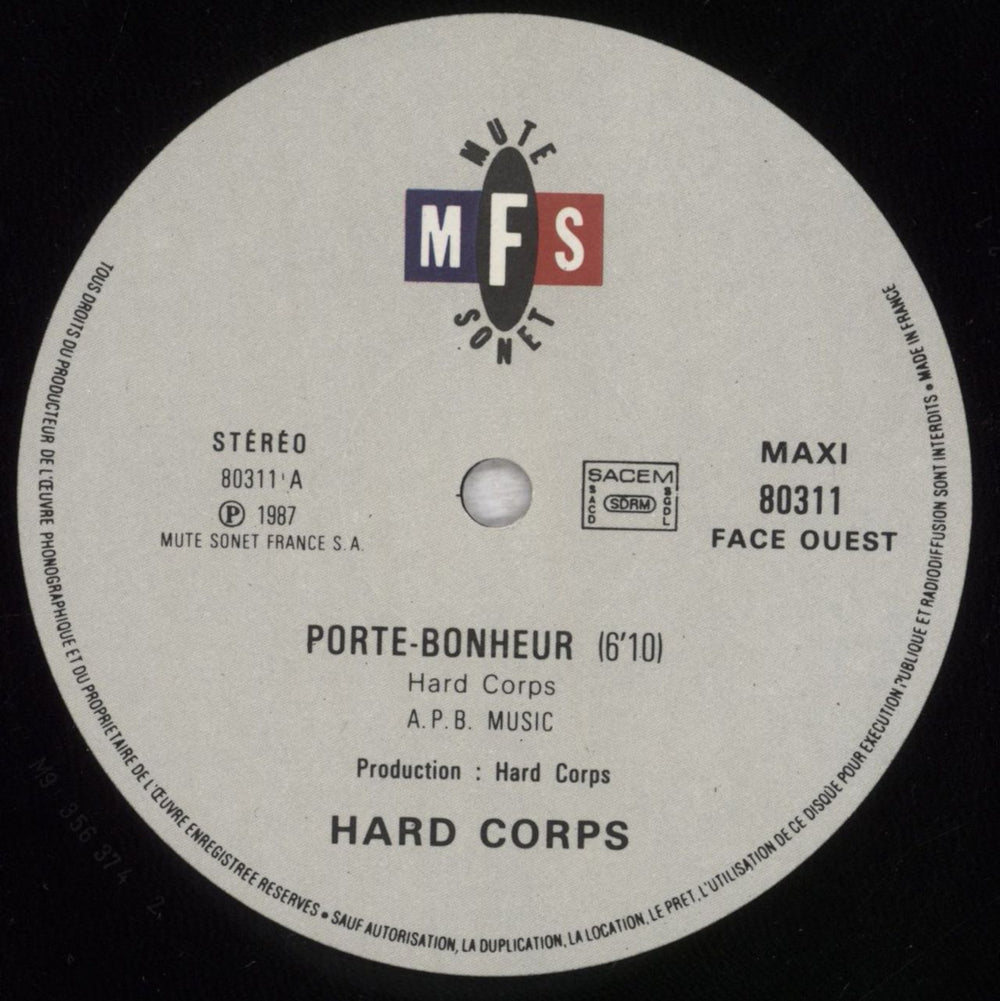 Hard Corps Porte-Bonheur French 12" vinyl single (12 inch record / Maxi-single) HAR12PO840977