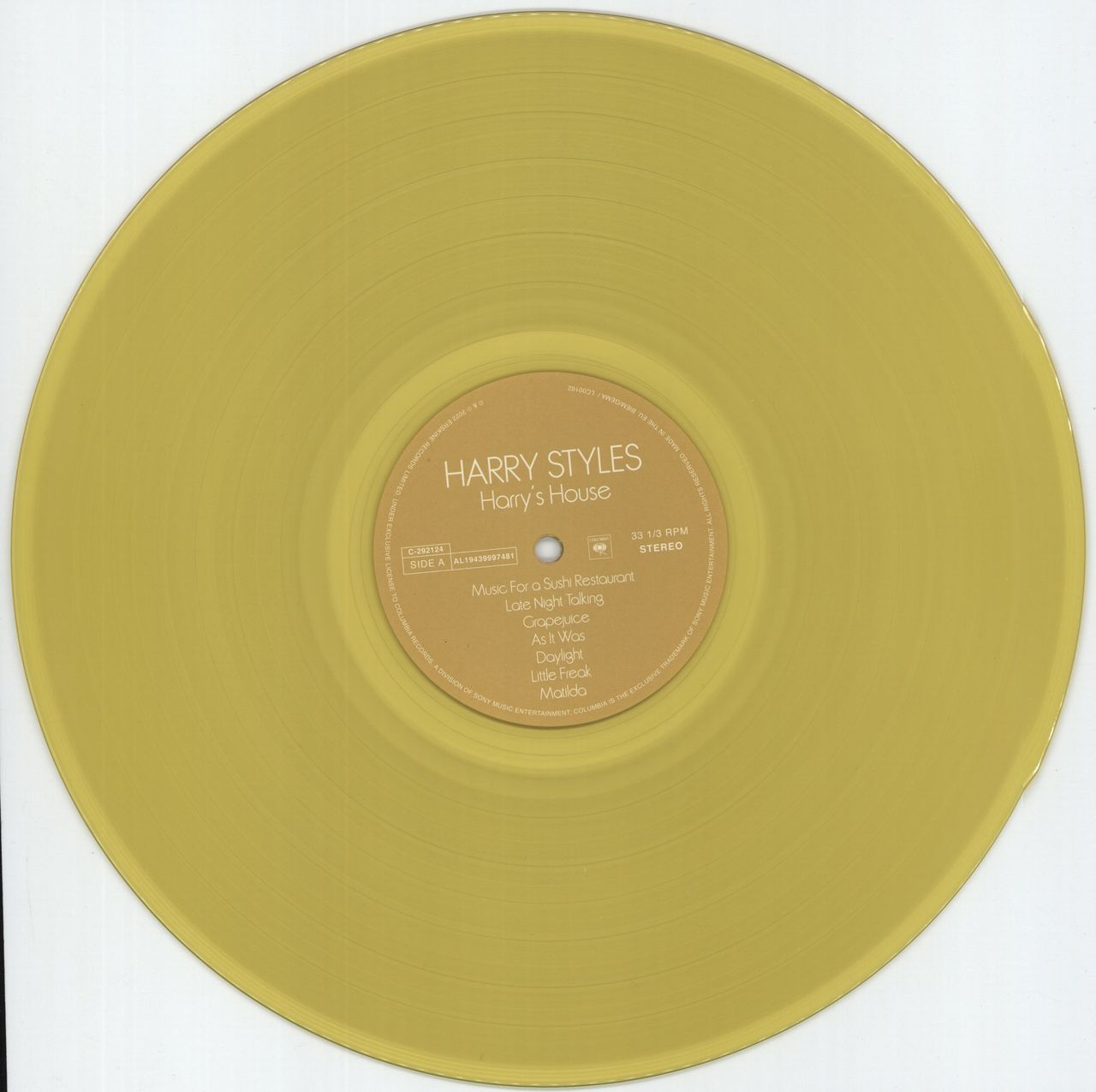 Harry Styles Harry's House - 180gm Yellow Vinyl - Shrink + Hype