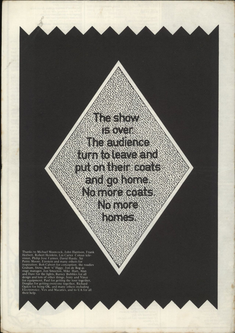 Hawkwind Space Ritual UK tour programme