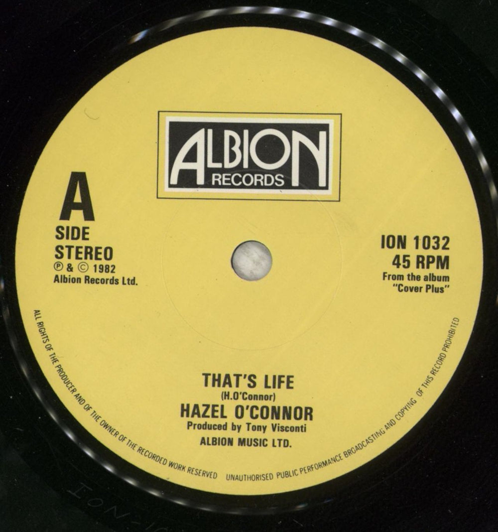 Hazel O'Connor That's Life UK 7" vinyl single (7 inch record / 45) OCN07TH226312