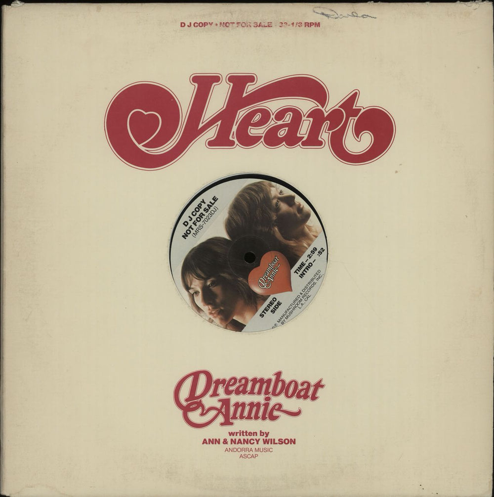 Heart Dreamboat Annie - Pic Label US Promo 12" vinyl single (12 inch record / Maxi-single) M7023DJ