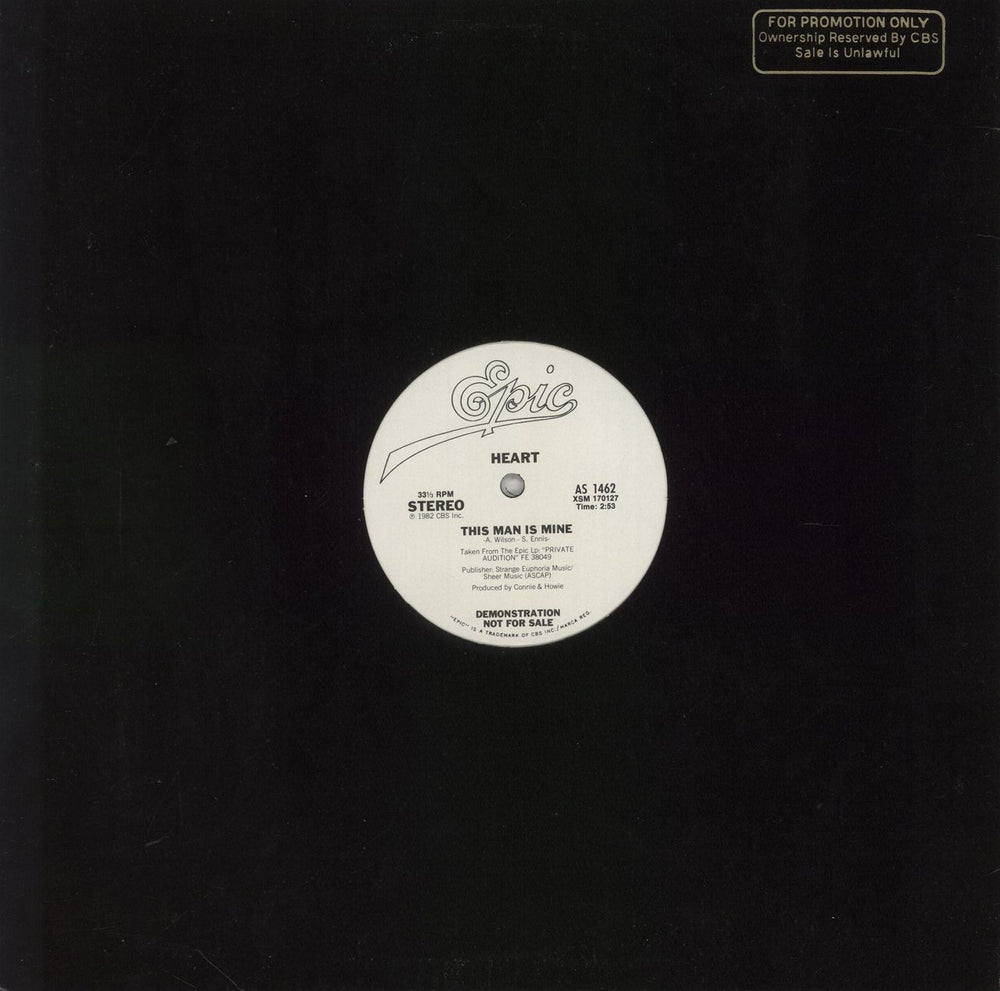 Heart This Man Is Mine US Promo 12" vinyl single (12 inch record / Maxi-single)