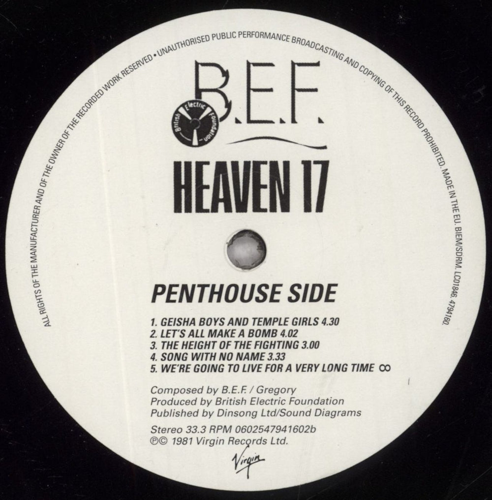 Heaven 17 Penthouse And Pavement Dutch vinyl LP album (LP record) H17LPPE844041