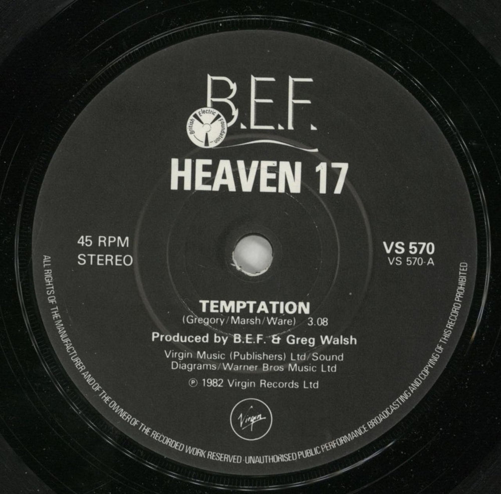 Heaven 17 Temptation UK 7" vinyl single (7 inch record / 45) H1707TE301215