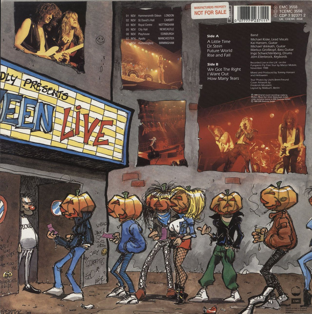 Helloween Live In The UK - Two Promo Stickers UK vinyl LP album (LP record) 077779237111