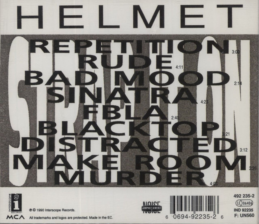 Helmet Strap It On UK CD album (CDLP) 606949223526