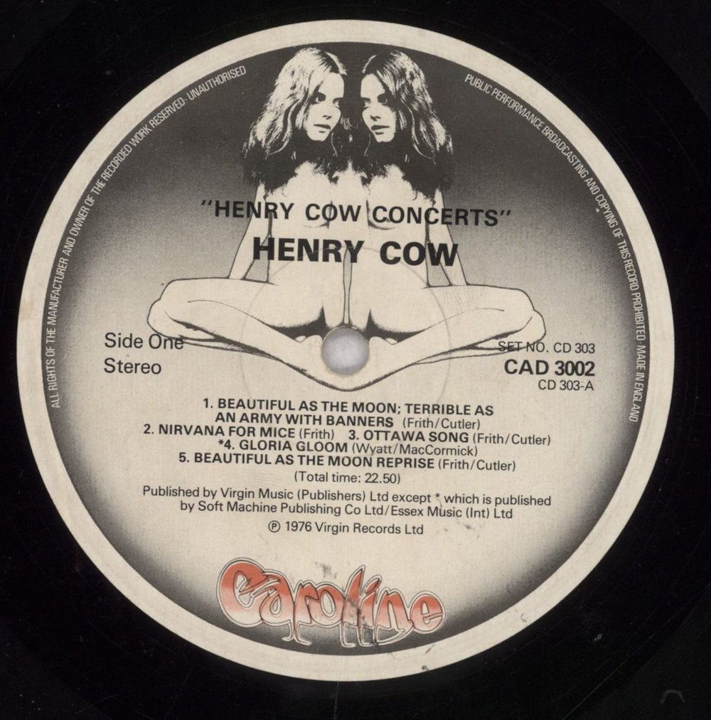 Henry Cow Concerts - VG UK 2-LP vinyl record set (Double LP Album) HC12LCO839650