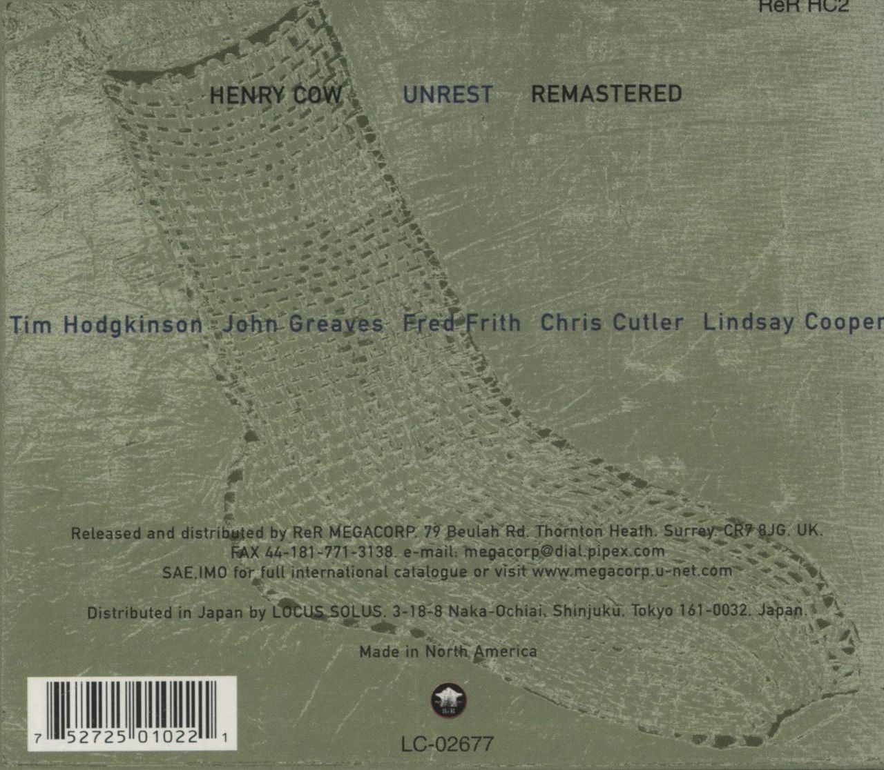 Henry Cow Unrest UK CD album — RareVinyl.com