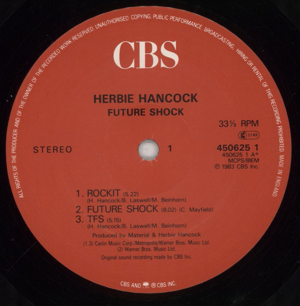 Herbie Hancock Future Shock UK vinyl LP album (LP record) HHALPFU288202