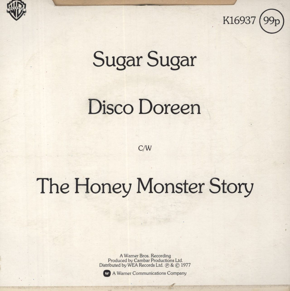 Honey Monster Sugar Sugar UK 7" vinyl single (7 inch record / 45)