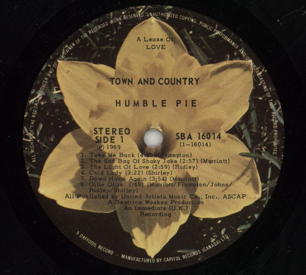 Humble Pie Town And Country - Shrink Canadian vinyl LP album (LP record) HMBLPTO874590