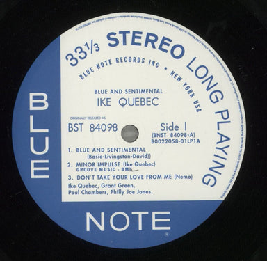 Ike Quebec Blue And Sentimental - 180gm Vinyl US vinyl LP album (LP record) IKQLPBL880933