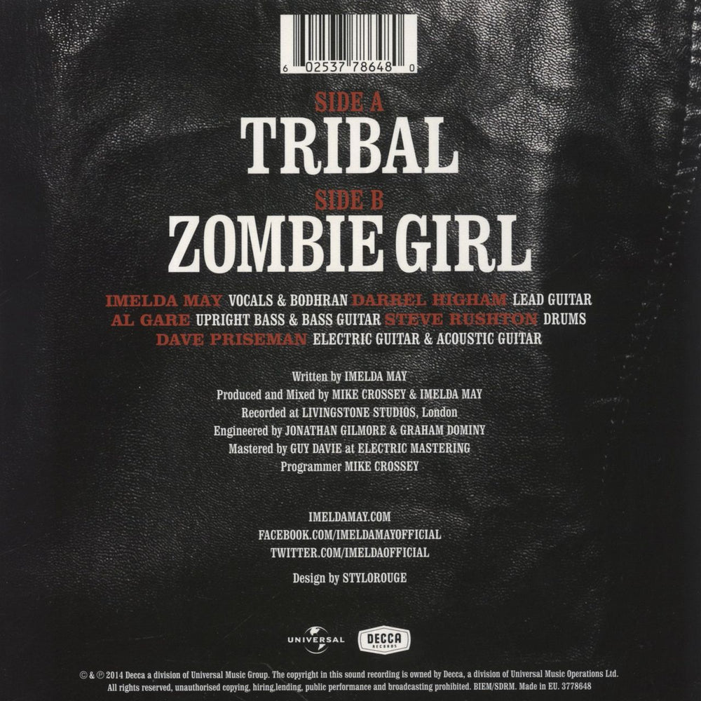 Imelda May Tribal UK 7" vinyl single (7 inch record / 45) 602537786480