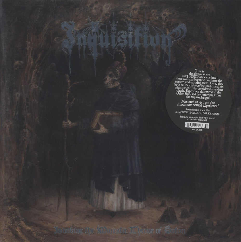 Inquisition Invoking The Majestic Throne Of Satan - Blue Vinyl French 2-LP vinyl record set (Double LP Album) SOM338LP