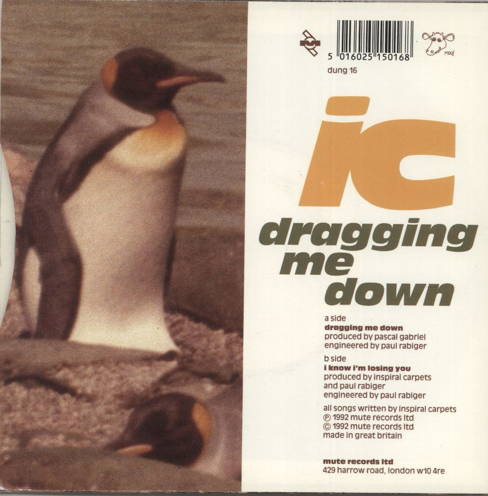 Inspiral Carpets Dragging Me Down UK 7" vinyl single (7 inch record / 45) 5016025150168