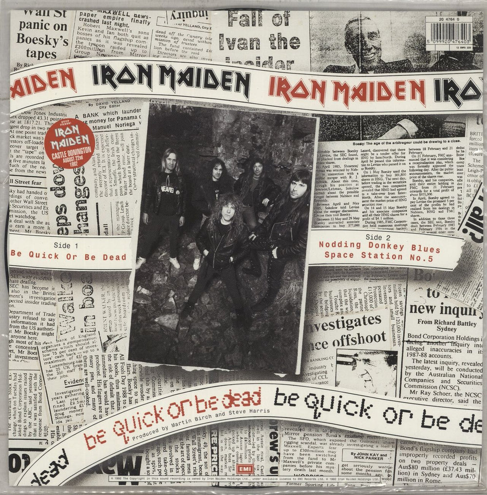 Iron Maiden Be Quick Or Be Dead + Back Insert UK 12" vinyl picture disc (12 inch picture record) 5099920476403