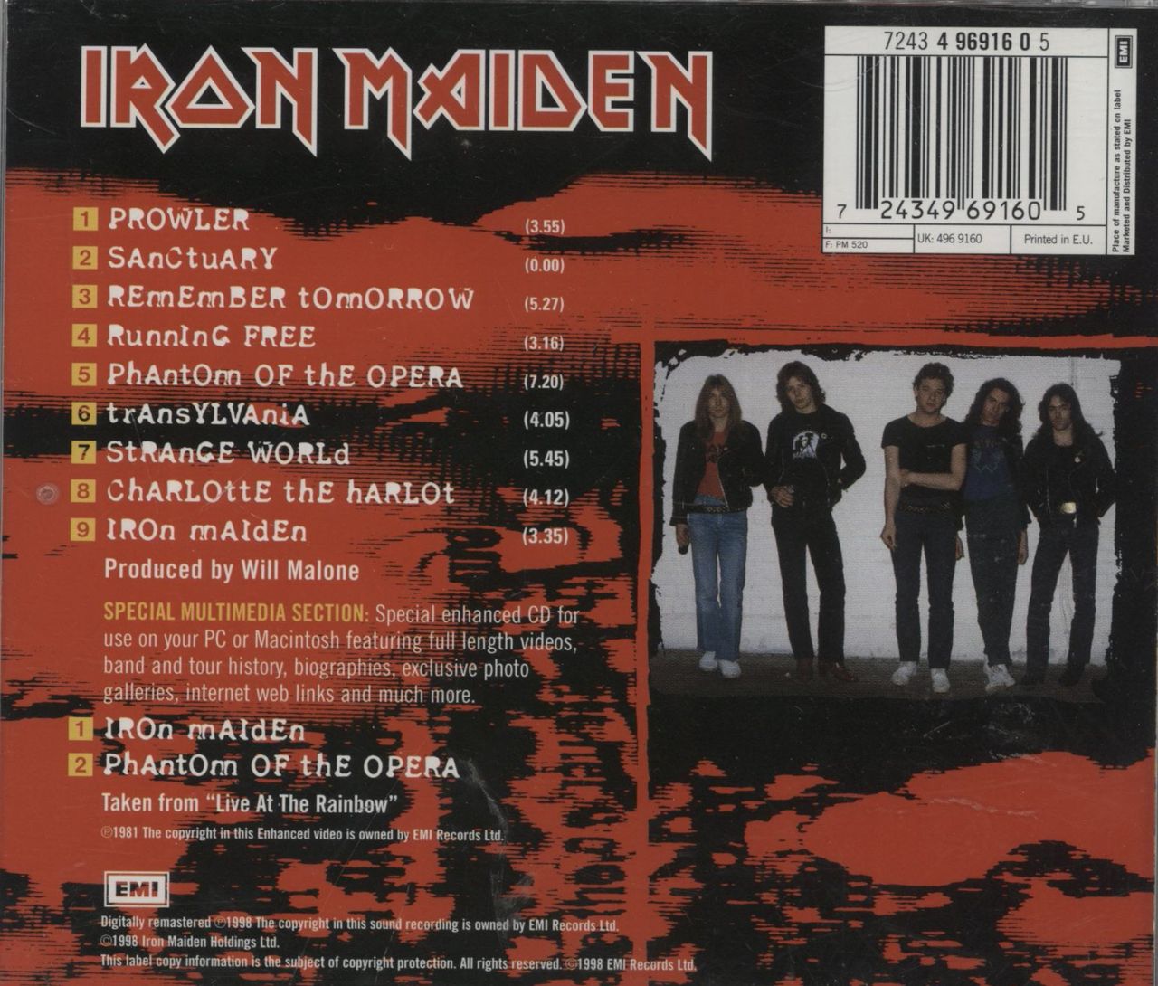 Iron Maiden Iron Maiden UK CD album — RareVinyl.com