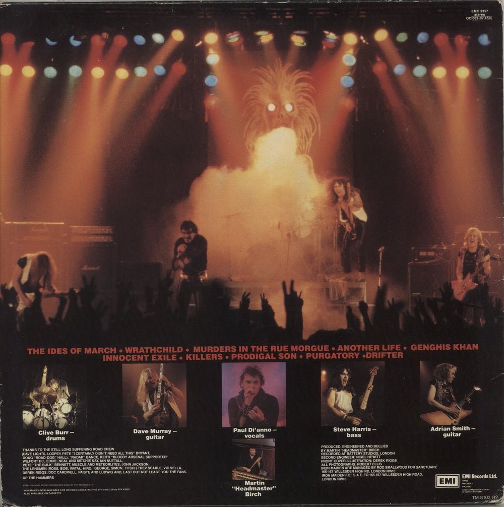 Iron Maiden Killers - 1st - VG UK vinyl LP album (LP record)