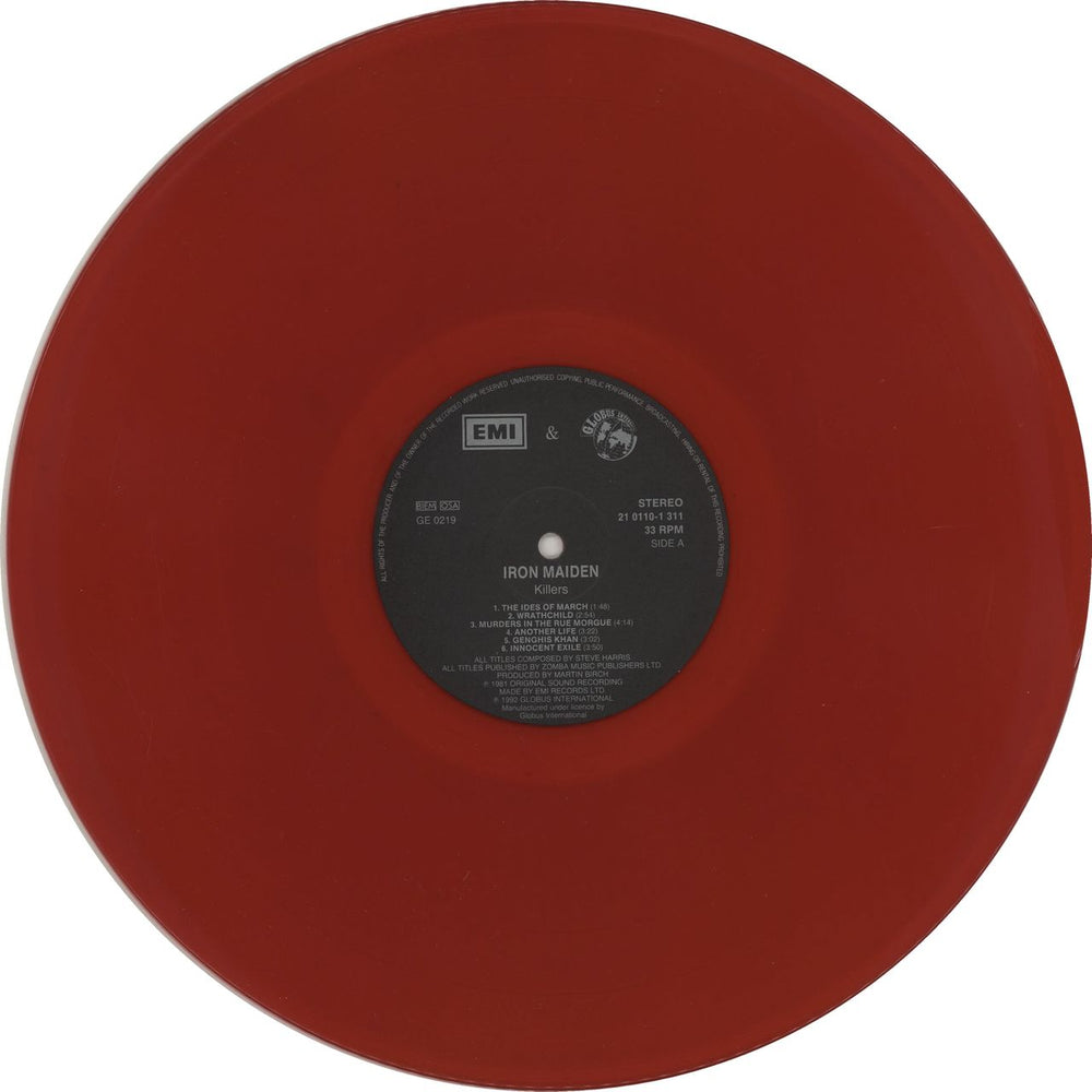 Iron Maiden Killers - Red Vinyl Czech vinyl LP album (LP record) IROLPKI141204