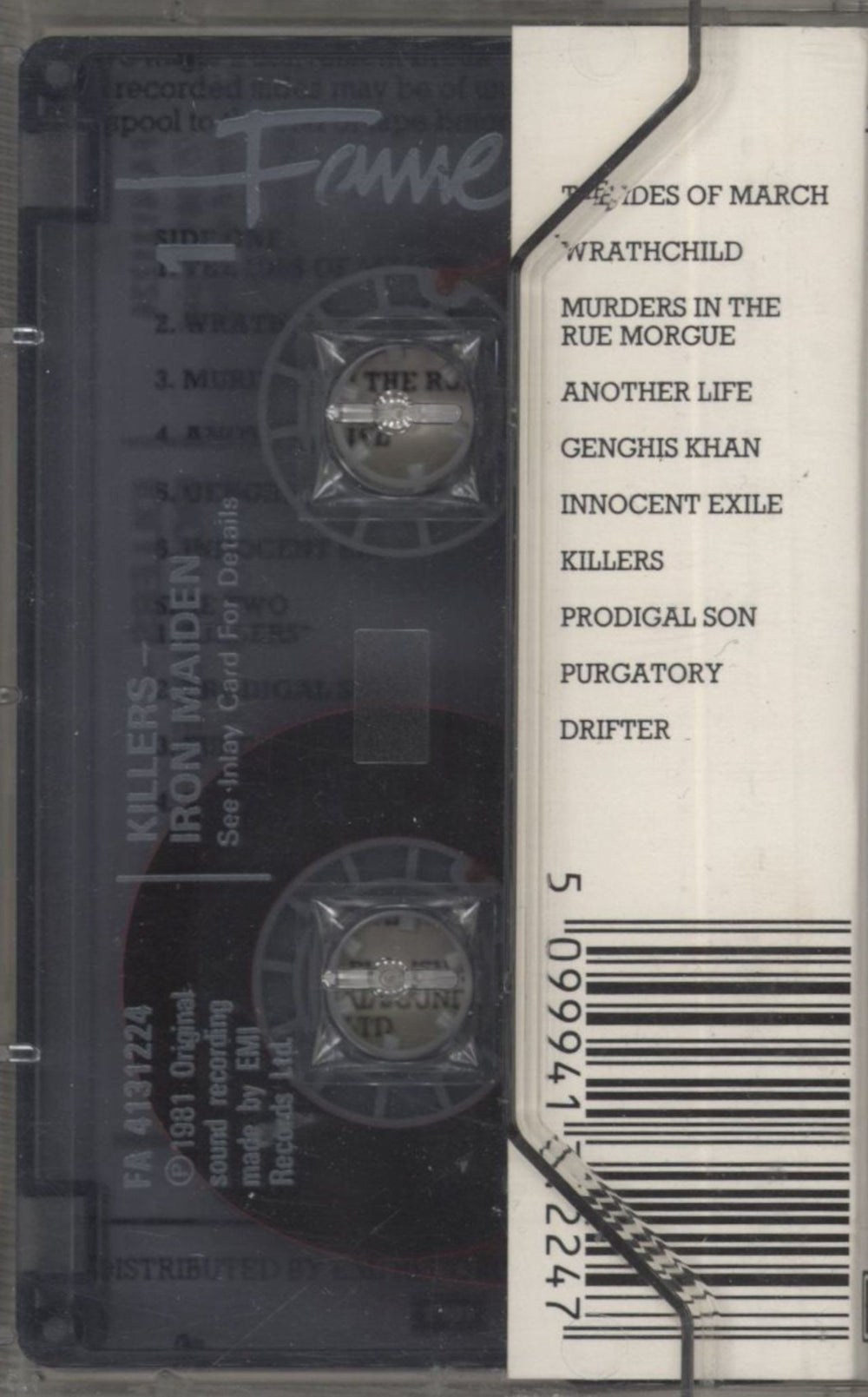 Iron Maiden Killers UK cassette album 5099941312247