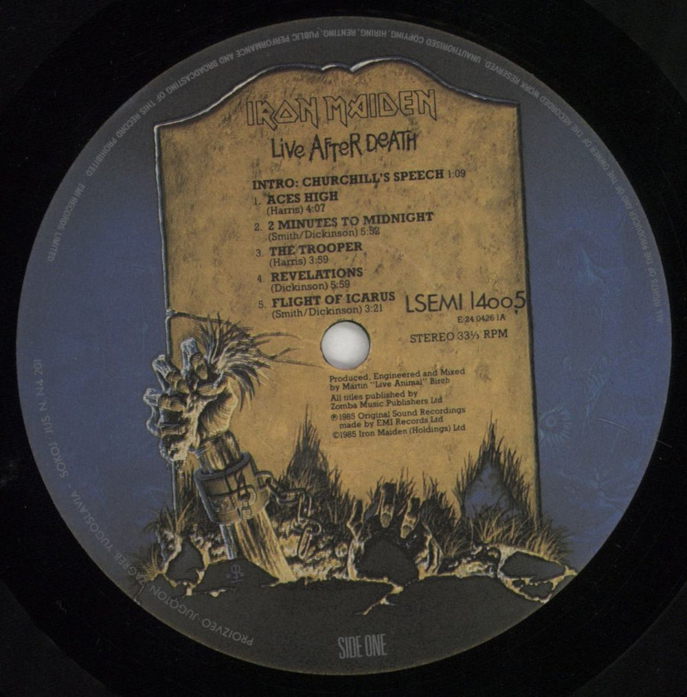 Iron Maiden Live After Death Yugoslavian 2-LP vinyl record set (Double LP Album) IRO2LLI853083