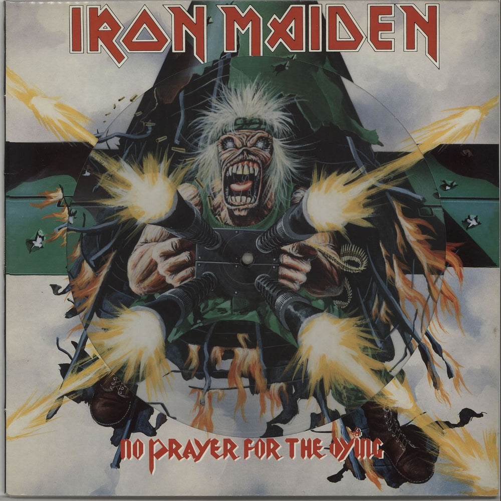 Iron Maiden No Prayer For The Dying - die-cut p/s UK picture disc LP (vinyl picture disc album) EMDPD1017