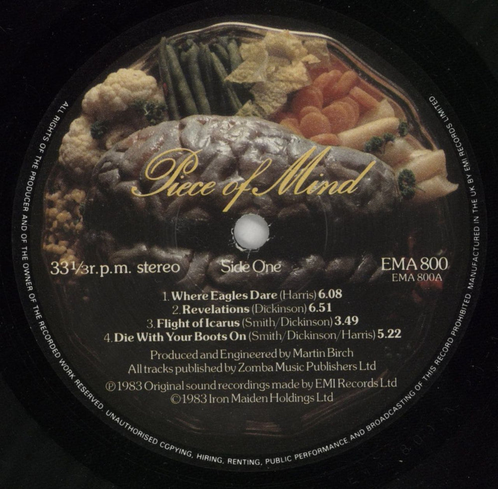 Iron Maiden Piece Of Mind - 1st + Insert - EX UK vinyl LP album (LP record) IROLPPI569728